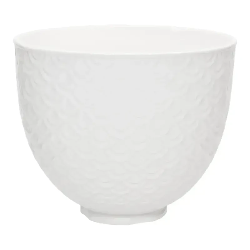 KitchenAid 5 Quart White Mermaid Lace Ceramic Bowl, KSM2CB5TWM - 1