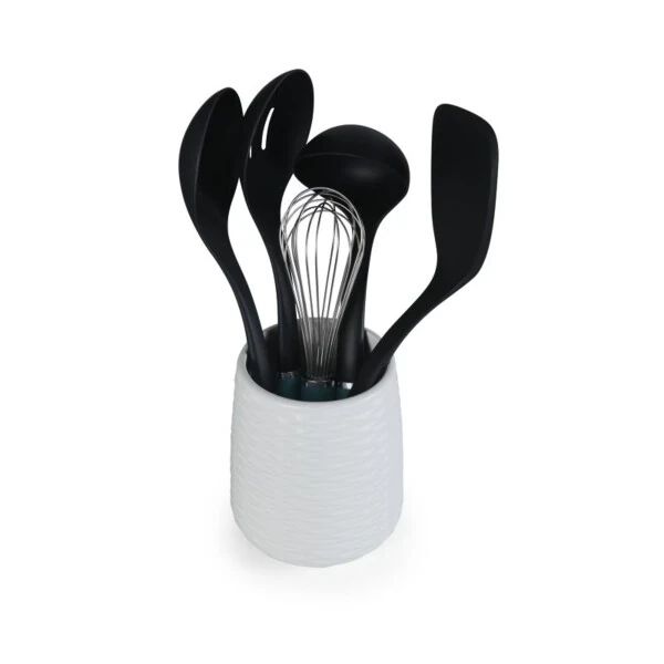 KitchenAid 6 dona plastik oshxona asboblari to'plami bilan idish. - Modazone (1)
