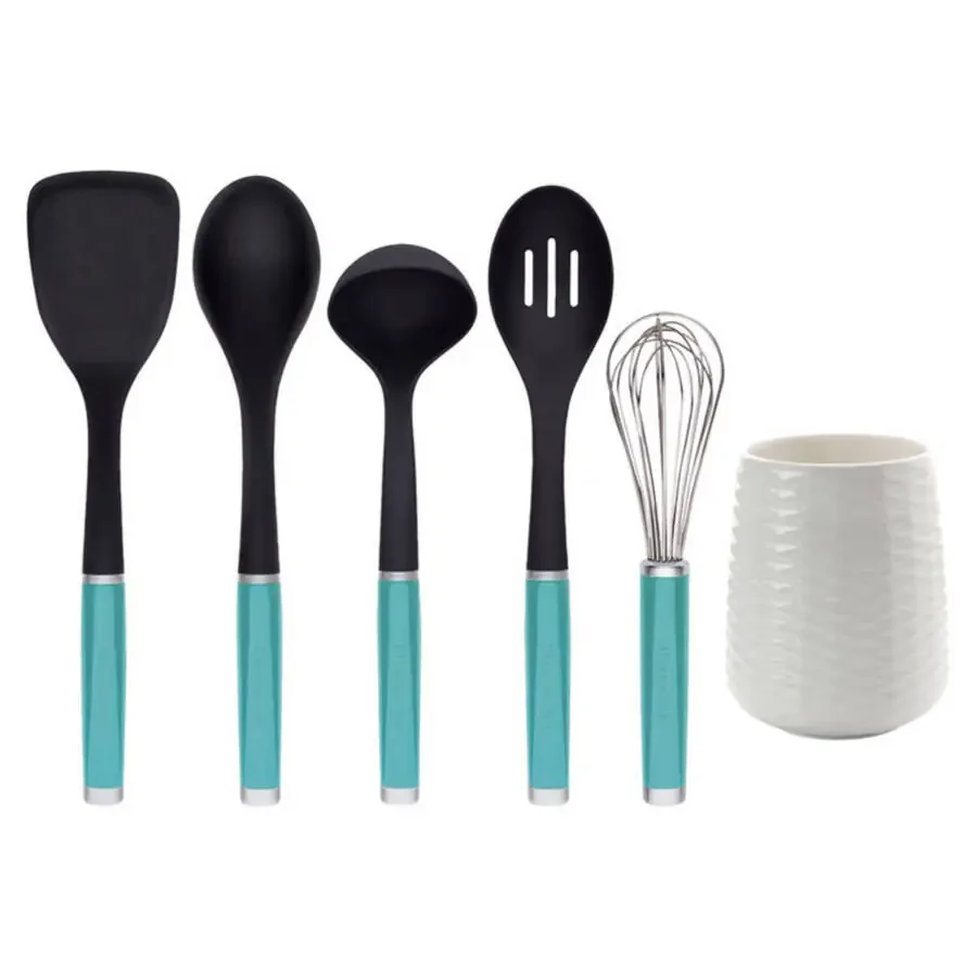 KitchenAid 6 dona plastik oshxona asboblari to'plami bilan idish. - 8