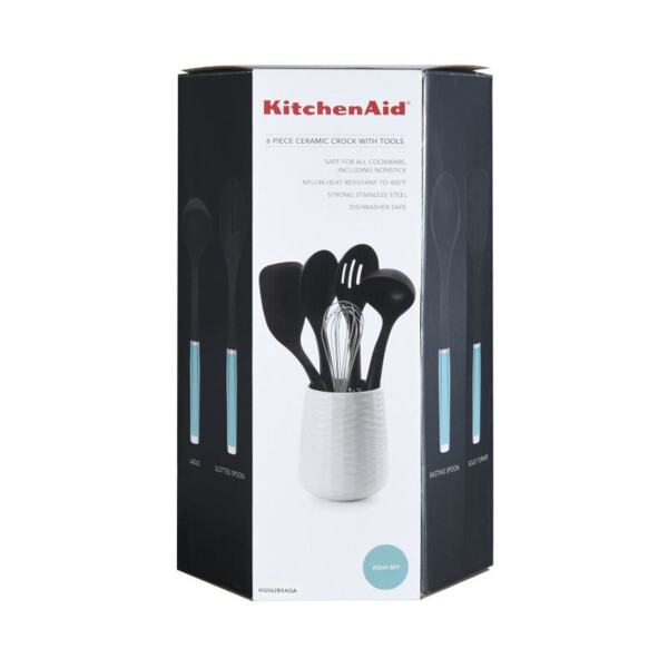 KitchenAid 6 parçalı plastik mutfak aleti seti ile tencere. - 3