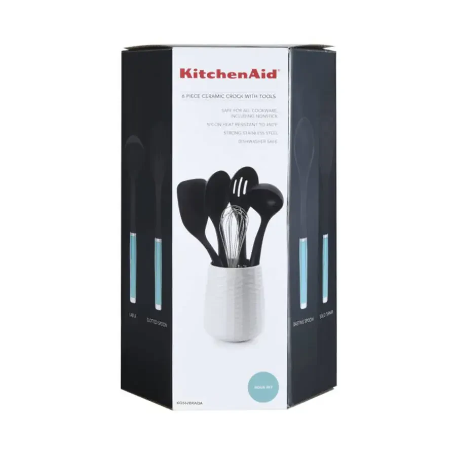KitchenAid 6-piece Crock with Plastic Kitchen Tool Set - 3