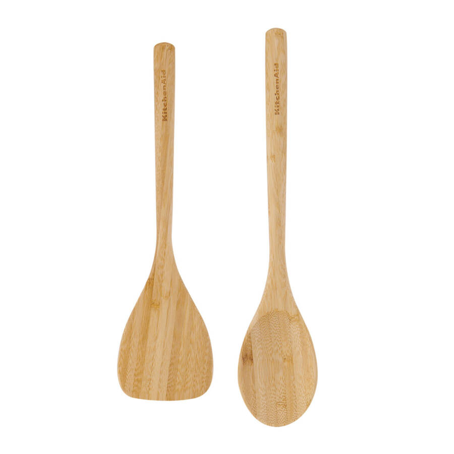 KitchenAid Bamboo 2-Piece Spoon and Short Turner - 1