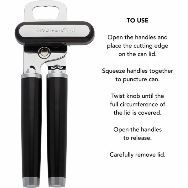 KitchenAid Classic 1 Multi-function Can Opener with Bottle Opener in Black - 5