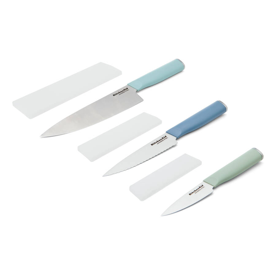 KitchenAid Classic 3-Piece Stainless Steel Chef Knife Set, Blue Velvet, Pistachio, Mineral Water - 7