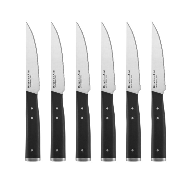 KitchenAid Gourmet 14-Piece Forged Triple Rivet Japanese Steel Knife Set with Block and Built-in Sharpener - 25