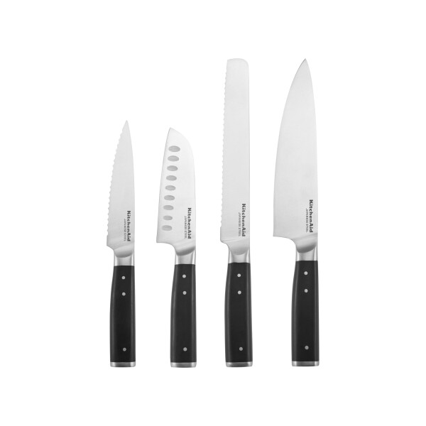 KitchenAid Gourmet 14-Piece Forged Triple Rivet Japanese Steel Knife Set with Block and Built-in Sharpener - 26