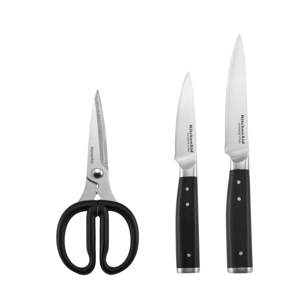 KitchenAid Gourmet 14-Piece Forged Triple Rivet Japanese Steel Knife Set with Block and Built-in Sharpener - 27