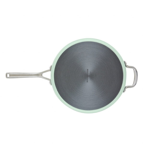 KitchenAid Hard Anodized 5 Quart Ceramic Nonstick Saute Pan with Lid, Pistachio - 1