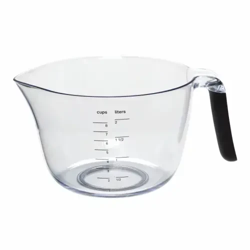 KitchenAid Universal 8 stakanli shaffof plastik xamir aralashtirish idishi, qora tutqichli - 4