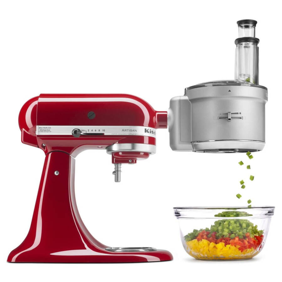 KitchenAid Yiyecek İşlemci, Ticari Tarzda Küp Kesme Seti ile, Gri, KSM2FPA - 5