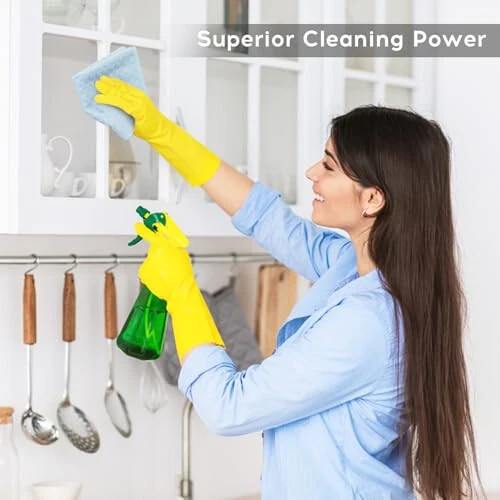 Kitinjoy Microfiber Cleaning Cloth, 12 Pack Soft and Lint-Free Microfiber Towels, Cleaning Supplies, Absorbent Fast-Drying Cleaning Rags for Housekeeping, Kitchen, Windows, 12 x 12 Inches, Light Blue - 4