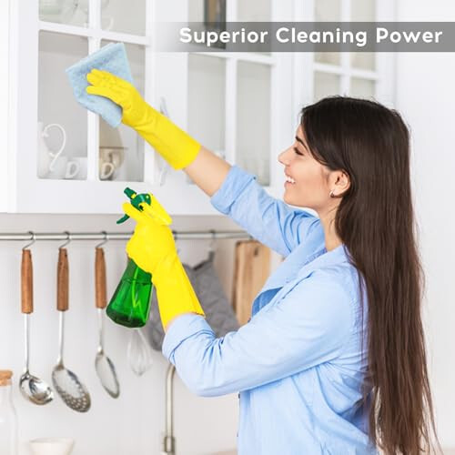 Kitinjoy Microfiber Cleaning Cloth, 12 Pack Soft and No Lint Microfiber Towels Cleaning Supplies, Absorbent Fast Drying Cleaning Rags for Housekeeping, Kitchen, Window, 12 x12 Inches, Light Blue - 4