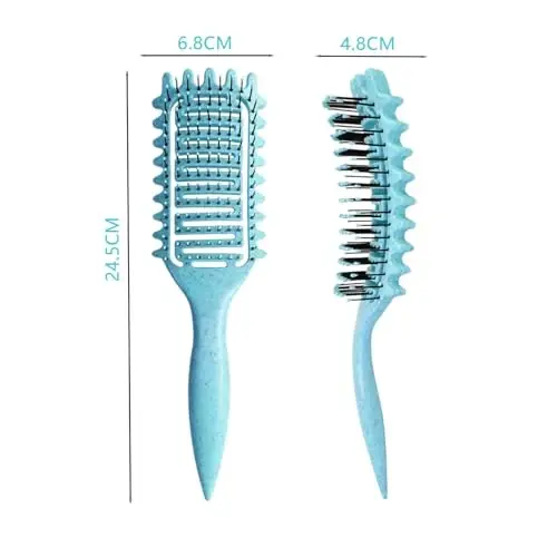 Curl Defining Brush,2024 Curly Hair Brush,Vented Hair Brush for Detangling, Shaping and Defining Curls For Women and Men Less Pulling (Blue) - 3