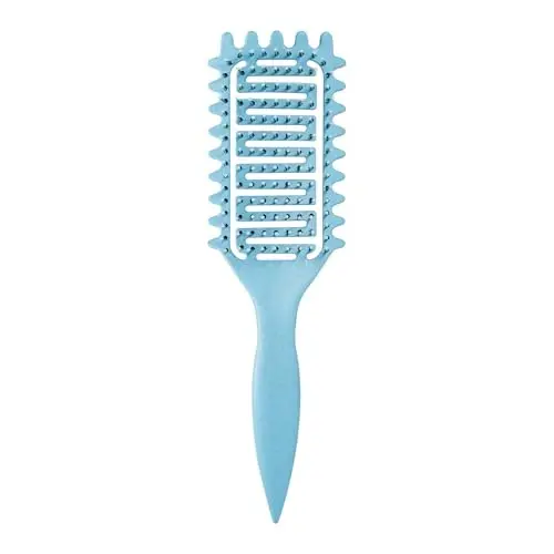 Curl Defining Brush,2024 Curly Hair Brush,Vented Hair Brush for Detangling, Shaping and Defining Curls For Women and Men Less Pulling (Blue) 