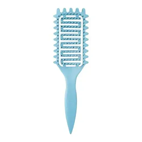 Curl Defining Brush,2024 Curly Hair Brush,Vented Hair Brush for Detangling, Shaping and Defining Curls For Women and Men Less Pulling (Blue) - YINGBTR