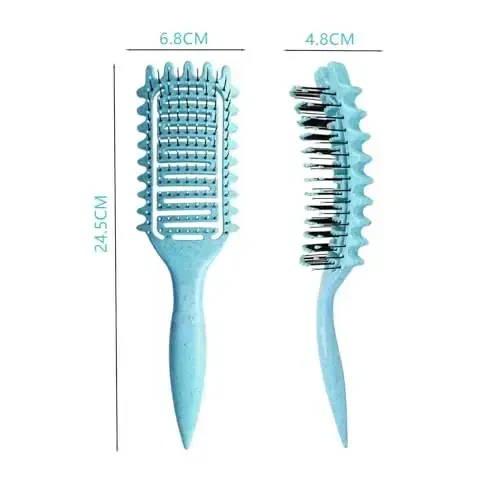 Curl Defining Brush,2024 Curly Hair Brush,Vented Hair Brush for Detangling, Shaping and Defining Curls For Women and Men Less Pulling (Blue) - 3