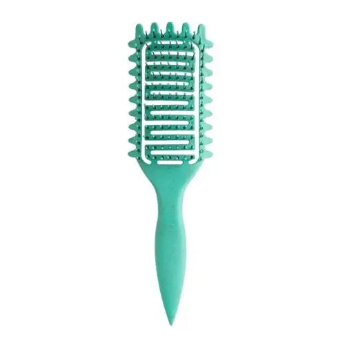 Curl Defining Brush,2024 Curly Hair Brush,Vented Hair Brush for Detangling, Shaping and Defining Curls For Women and Men Less Pulling (Green) 