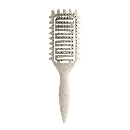 Curl Defining Brush,2024 Curly Hair Brush,Vented Hair Brush for Detangling, Shaping and Defining Curls For Women and Men Less Pulling (Beige) 