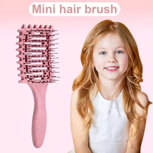 Curl Defining Brush,2024 Curly Hair Brush,Vented Hair Brush for Detangling, Shaping and Defining Curls For Women and Men Less Pulling (2Pcs Pink) - 5