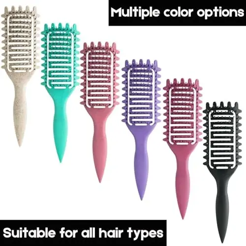 Curl Defining Brush,2024 Curly Hair Brush,Vented Hair Brush for Detangling, Shaping and Defining Curls For Women and Men Less Pulling (Green Purple) - 4