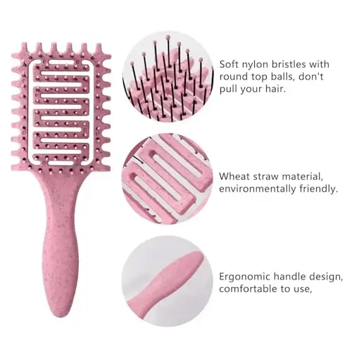 Curl Defining Brush,2024 Curly Hair Brush,Vented Hair Brush for Detangling, Shaping and Defining Curls For Women and Men Less Pulling (2Pcs Purple) - YINGBTR (1)