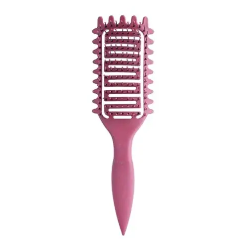 Curl Defining Brush,2024 Curly Hair Brush,Vented Hair Brush for Detangling, Shaping and Defining Curls For Women and Men Less Pulling (Rose Red) - 1