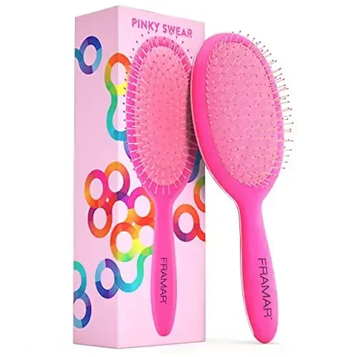 Framar Detangling Brush for Curly Hair – Hair Brushes for Women, Wet Hairbrush For Women, Hairbrushes, Pink Hair Brush Detangler, Reduces Breakage, Frizz and Static – Pink Brush - 1
