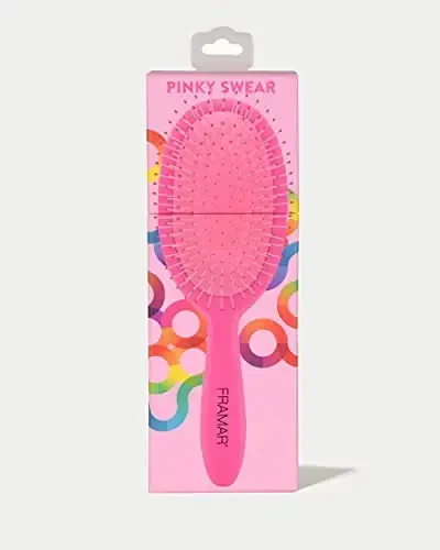 Framar Detangling Brush for Curly Hair – Hair Brushes for Women, Wet Hairbrush For Women, Hairbrushes, Pink Hair Brush Detangler, Reduces Breakage, Frizz and Static – Pink Brush - 3