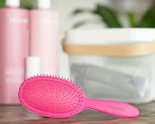 Framar Detangling Brush for Curly Hair – Hair Brushes for Women, Wet Hairbrush For Women, Hairbrushes, Pink Hair Brush Detangler, Reduces Breakage, Frizz and Static – Pink Brush - 6