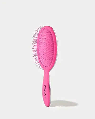 Framar Detangling Brush for Curly Hair – Hair Brushes for Women, Wet Hairbrush For Women, Hairbrushes, Pink Hair Brush Detangler, Reduces Breakage, Frizz and Static – Pink Brush - 2