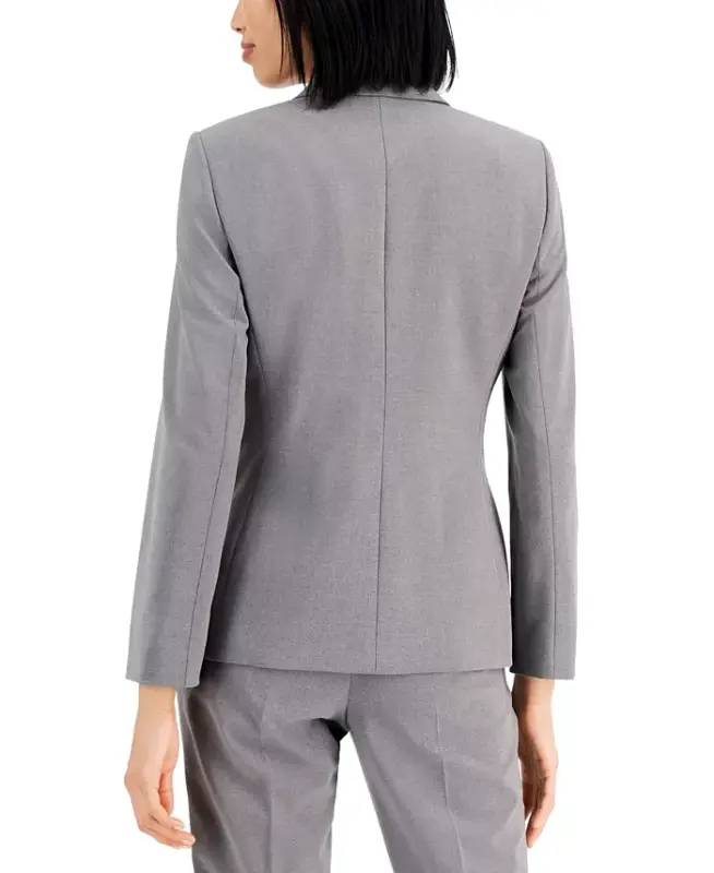 Notched Two-Button Blazer - Heather Grey - 2
