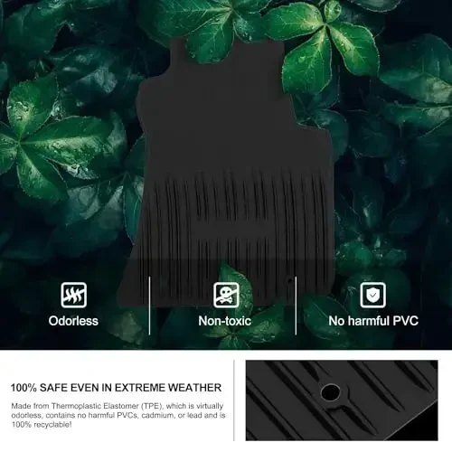 KIWI MASTER Floor Mats for 2011-2023 Dodge Challenger RWD OEM Replacement 82212545 All Weather Slush Liners Front and Rear 2 Row TPE Mat Black - 4