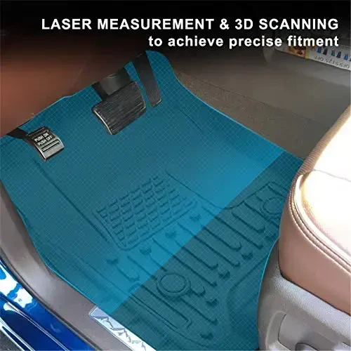 KIWI MASTER 2014-2018 Chevy Silverado/GMC Sierra 1500 Crew Cab, 2015-2019 Silverado/Sierra 2500/3500 HD Crew Cab Front Rear Seat 2 Row All Weather Mat Liners Black uchun pol qoplamalari - KIWI MASTER (1)