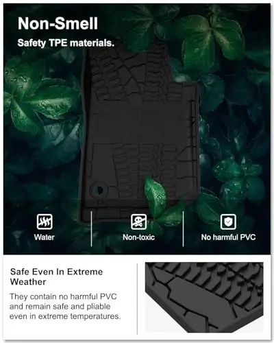 KIWI MASTER Floor Mats for 2014-2018 Jeep Wrangler JK 4-Door, OEM Replacement 82213860, Custom Fit All Weather Car Mats, Heavy Duty TPE Floor Liners, Front & Rear 2 Row, Black - 4
