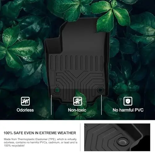 Kiwi Master Floor Mats for 2018-2024 Chevy Equinox/GMC Terrain | Custom Fit All Weather Car Mats, Heavy Duty TPE Floor Liners, Front & Rear 2 Row Set, Black - 4