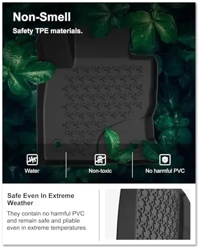 KIWI MASTER Floor Mats for 2021-2026 Ford Bronco Sport, OEM Replacement MP1Z-7813300-AA, Custom Fit All Weather Car Mats, Heavy Duty TPE Floor Liners, Front & Rear 2 Row, Black - 3