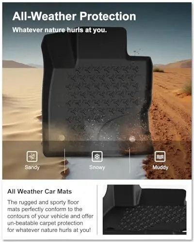 KIWI MASTER 2021-2025 Ford Bronco Sport uchun pol qoplamalari, OEM o'rnini bosuvchi MP1Z-7813300-AA, barcha ob-havo uchun avtomobil gilamlari, moslashtirilgan TPE pol qoplamalari, old va orqa 2 qator, qora - 2