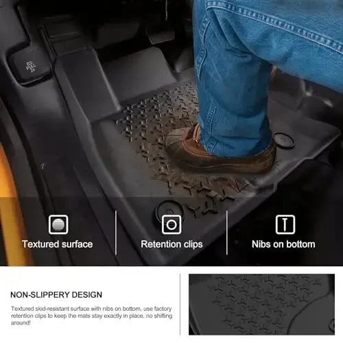 KIWI MASTER Автомобильные коврики для 2021-2025 Ford Bronco Sport, OEM Replacement MP1Z-7813300-AA, Всепогодные автомобильные коврики, Специальные TPE коврики, Передние и задние 2 ряда, Черные - 5