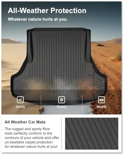 KIWI MASTER Cargo Mat for 2011-2023 Dodge Charger/Chrysler 300, Custom Fit All Weather Rear Cargo Liner, Heavy Duty TPE Tray Trunk Mat, Black - 3