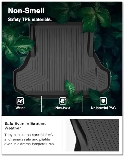 KIWI MASTER Cargo Mat for 2011-2023 Dodge Charger/Chrysler 300, Custom Fit All Weather Rear Cargo Liner, Heavy Duty TPE Tray Trunk Mat, Black - 4