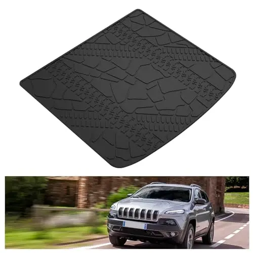 KIWI MASTER Cargo Mat for 2014-2023 Jeep Cherokee, Custom Fit All Weather Rear Cargo Liner, Heavy Duty TPE Tray Trunk Mat, Black 
