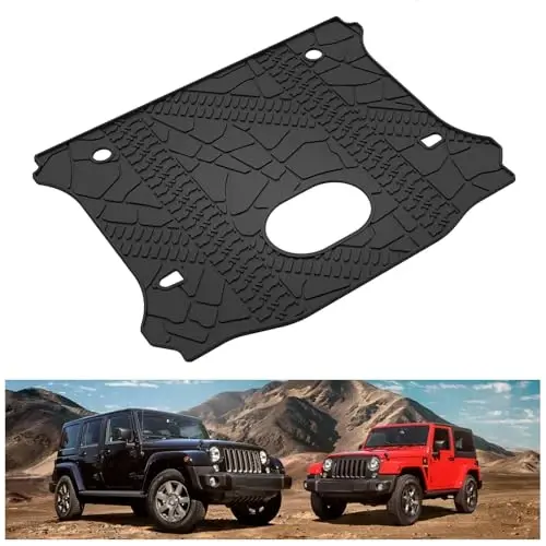KIWI MASTER Cargo Mat for 2015-2018 Jeep Wrangler JK, OEM Replacement 82214404, Custom Fit All Weather Rear Cargo Liner, Heavy Duty TPE Tray Trunk Mat, Black 