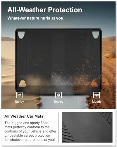 KIWI MASTER Cargo Mat for 2021-2026 Ford Bronco 4-Door, OEM Replacement M2DZ-58047A74-BA, Custom Fit All Weather Rear Cargo Liner, Heavy Duty TPE Tray Trunk Mat, Black - 3