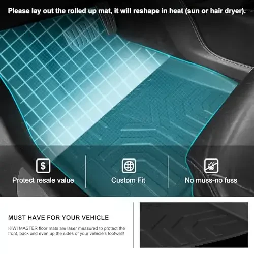 KIWI MASTER Floor Mats & Cargo Liners Set for 2018-2024 Chevy Equinox/GMC Terrain Accessories All Weather Mat Front & Rear 2 Row Seat TPE Slush Liner Black - 2