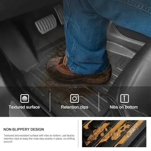 KIWI MASTER Floor Mats & Cargo Liners Set for 2018-2024 Chevy Equinox/GMC Terrain Accessories All Weather Mat Front & Rear 2 Row Seat TPE Slush Liner Black - 5