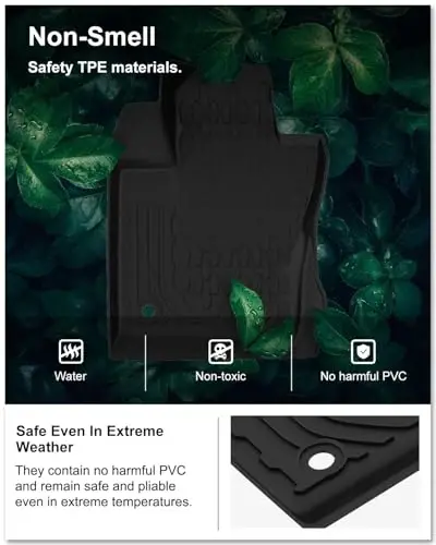 KIWI MASTER Floor Mats & Cargo Mat for 2017-2026 Jeep Compass, OEM Replacement ‎82214651 ‎82214666, Custom Fit All Weather Car Mats, Heavy Duty TPE Floor Liners, Front & Rear & Trunk Mat Set, Black - 4