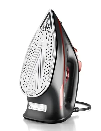 Irons Steamer for Clothes, Non-Stick Ceramic Soleplate, 500 Microsteam Holes, Powerful Steam Iron, Lightweight, Auto shutoff, Self-Cleaning, 12.31oz Water Tank Ironing Clothes for All Fabrics - SUNDU