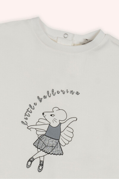 Kız Bebek Baskı Detaylı Ekru Sweatshirt - 018-Ekru - 3