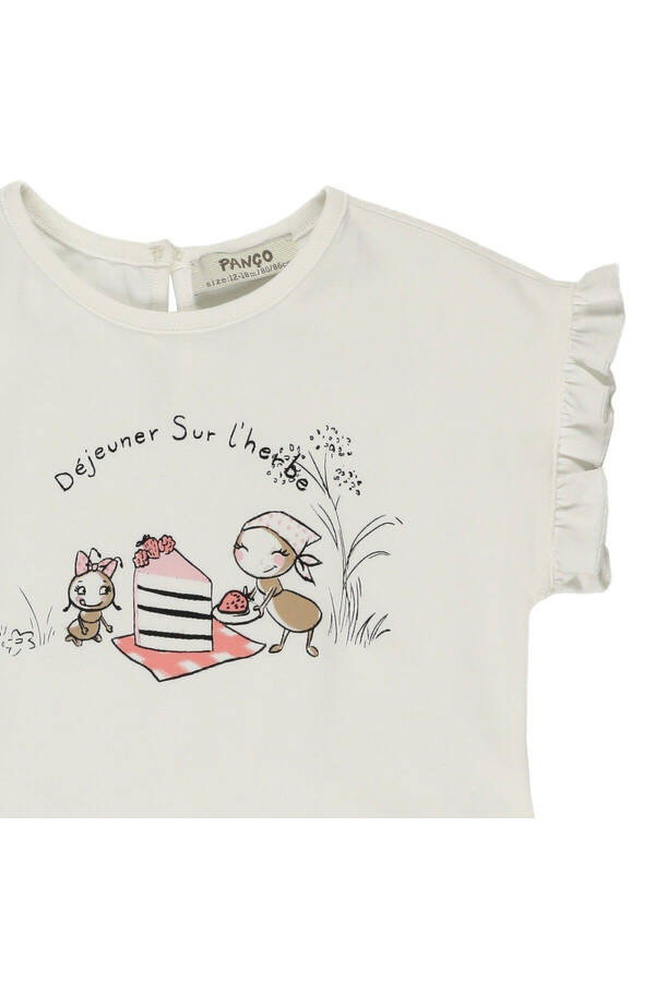 Kız Bebek Baskı Detaylı T-shirt - 3