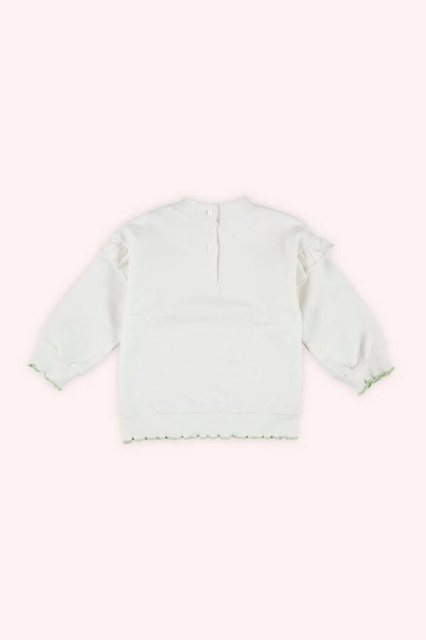 Kız Bebek Baskılı Beyaz Sweatshirt - 009-Beyaz - 2